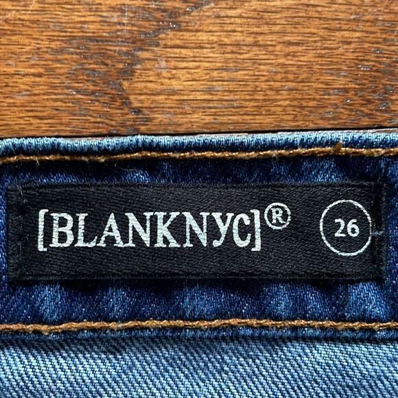 Blank NYC Way Back When Raw Hem Distressed Jean Mini Skirt - Picture 2 of 6